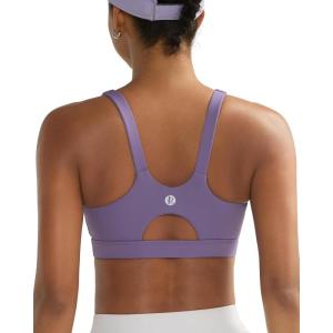 imageRUNNING GIRL Sports Bra for Women High Support Molded Cup High Impact Sports Bras for Women with Sewn in PadsDusty Lavender