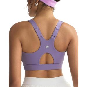 imageRUNNING GIRL Sports Bra for WomenAdjustable Straps Molded Cup High Impact Sports Bras for Women with Sewn in PadsPurple