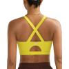 imageRUNNING GIRL Sports Bra for Women High SupportMolded Cup Strappy Running Sports Bras with Sewn in PadsBright Yellow