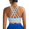 imageRUNNING GIRL Sports Bra for WomenStrappy Running CrissCross Back High Impact Sports Bra with Sewn in PadsGrey