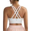 imageRUNNING GIRL Sports Bra for WomenStrappy Running CrissCross Back High Impact Sports Bra with Sewn in PadsWhite