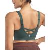 imageRUNNING GIRL Sports Bras for Women High Support Adjustable Straps High Impact Sports Bras with Sewn in Pads Workout BraSage Green