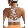 imageRUNNING GIRL Sports Bras for WomenHigh Impact Criss Cross Back Molded Cup Running Bra with Sewn in PadsWhite