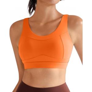 imageRUNNING GIRL High Impact Sports Bras for WomenRacerback Running Bra Workout Crop Tank Tops Longline Sports Bra Push upDorange