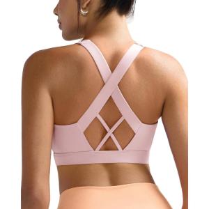 imageRUNNING GIRL Sports Bra for Women High SupportMolded Cup High Impact Sports Bras with Sewn in PadsApink