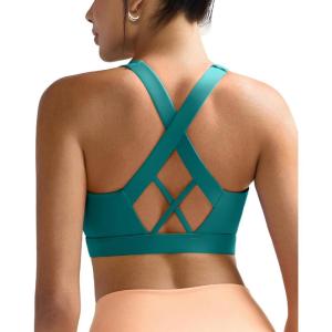 imageRUNNING GIRL Sports Bra for Women High SupportMolded Cup High Impact Sports Bras with Sewn in PadsAteal