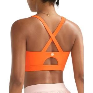 imageRUNNING GIRL Sports Bra for Women High SupportMolded Cup Strappy Running Sports Bras with Sewn in PadsOrange