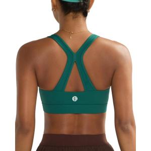 imageRUNNING GIRL Sports Bras for Women High Support V Neck Molded Cup High Impact Sports Bra with Sewn in PadsTeal