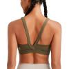 imageRUNNING GIRL Sports Bras for Women Medium Support Molded Cup Sports Bras with Sewn in Pads Strappy Workout Yoga Bra3004 Olive Green