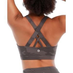 imageRUNNING GIRL Sports Bras for WomenPadded Strappy Sports Bras CrissCross Back Medium Support Sports Bras with Removable CupsAcamouflage Black