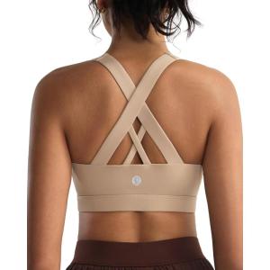 imageRUNNING GIRL Sports Bras for WomenPadded Strappy Sports Bras CrissCross Back Medium Support Sports Bras with Removable CupsAnude