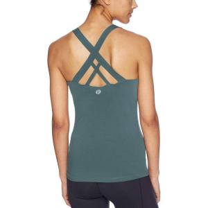 imageRUNNING GIRL Sports Bras for WomenPadded Strappy Sports Bras CrissCross Back Medium Support Sports Bras with Removable CupsEdark Green