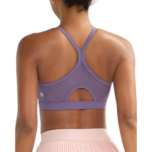 imageRunning GIRLSports Bra for WomenY Back Molded Cup Medium Impact Sports Bras for Women with Sewn in PadsDusty Lavender