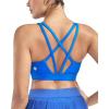 imageRUNNING GIRL Sports Bras for Women High Support Molded Cup High Impact Sports Bras with Sewn in Pads Strappy Yoga BraSparkle Blue