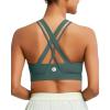 image:imageRUNNING GIRL Sports Bra for Women High Support CrissCross Back Padded Strappy Sports Bras Yoga Bra with Removable Cups1dark Green
