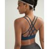 image:imageRUNNING GIRL Sports Bras for Women Pack Criss Cross Back Sexy Strappy Sports Bra Seamless Padded Yoga Bra with Removable Cups3pack BlackNavyWhite