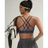 image:imageRUNNING GIRL Sports Bras for Women Pack Criss Cross Back Sexy Strappy Sports Bra Seamless Padded Yoga Bra with Removable Cups3pack BlackNavyWhite