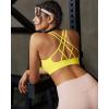 image:imageRUNNING GIRL Sports Bras for Women Pack Criss Cross Back Sexy Strappy Sports Bra Seamless Padded Yoga Bra with Removable Cups3pack BlackYellowHotpink