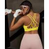 image:imageRUNNING GIRL Sports Bras for Women Pack Criss Cross Back Sexy Strappy Sports Bra Seamless Padded Yoga Bra with Removable Cups3pack GreenYellowHotpink