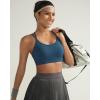 image:imageRUNNING GIRL Sports Bras for Women Pack Criss Cross Back Sexy Strappy Sports Bra Seamless Padded Yoga Bra with Removable Cups3pack NavyWhitePink