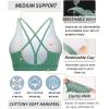 image:imageRUNNING GIRL Strappy Sports Bra for Women Sexy Crisscross Back Light Support Yoga Bra with Removable Cups 2723Green S