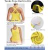 image:imageRUNNING GIRL Tank top with Built in Bra for WomenCompression Shirts Crisscross Back Workout Yoga TopsBright Yellow