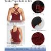 image:imageRUNNING GIRL Tank top with Built in Bra for WomenCompression Shirts Crisscross Back Workout Yoga TopsRed