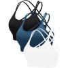 image:imageRUNNING GIRL Sports Bras for Women Pack Criss Cross Back Sexy Strappy Sports Bra Seamless Padded Yoga Bra with Removable Cups3pack BlackNavyWhite