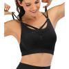 image:imageRUNNING GIRL Strappy Sports Bra for Women Sexy Crisscross Back Light Support Yoga Bra with Removable Cups WX2545 Black2 S