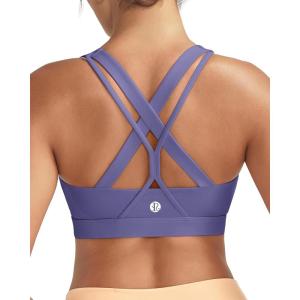 image:imageRUNNING GIRL Sports Bra for Women High Support CrissCross Back Padded Strappy Sports Bras Yoga Bra with Removable Cups1amethyst