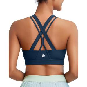 image:imageRUNNING GIRL Sports Bra for Women High Support CrissCross Back Padded Strappy Sports Bras Yoga Bra with Removable Cups1dark Blue