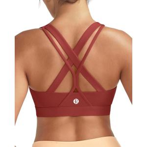image:imageRUNNING GIRL Sports Bra for Women High Support CrissCross Back Padded Strappy Sports Bras Yoga Bra with Removable Cups1rose Red
