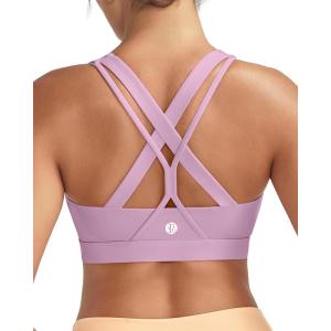 image:imageRUNNING GIRL Sports Bra for Women High Support CrissCross Back Padded Strappy Sports Bras Yoga Bra with Removable Cups1taro Purple