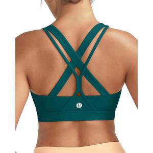 image:imageRUNNING GIRL Sports Bra for Women High Support CrissCross Back Padded Strappy Sports Bras Yoga Bra with Removable Cups1teal