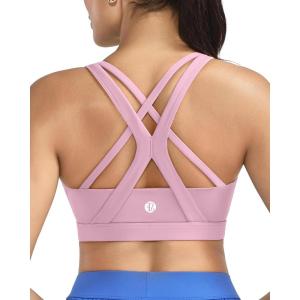 image:imageRUNNING GIRL Sports Bra for Women High Support CrissCross Back Padded Strappy Sports Bras Yoga Bra with Removable CupsPurple