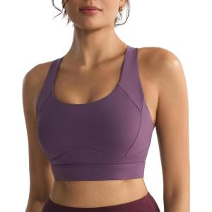 image:imageRUNNING GIRL Sports Bras for Women High SupportRacerback High Impact Grey Sports Bra Moulded Cup Workout Bra Push upZpurple
