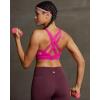 image:imageRUNNING GIRL High Support Sports Bras for Women High Impact Running Adjustable Sports Bra Molded Cup Strappy Sports BrasHot Pink