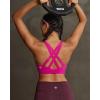 image:imageRUNNING GIRL High Support Sports Bras for Women High Impact Running Adjustable Sports Bra Molded Cup Strappy Sports BrasHot Pink