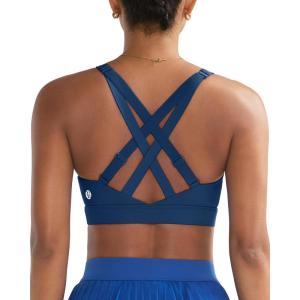 image:imageRUNNING GIRL High Support Sports Bras for Women High Impact Running Adjustable Sports Bra Molded Cup Strappy Sports BrasDark Blue