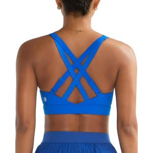 image:imageRUNNING GIRL High Support Sports Bras for Women High Impact Running Adjustable Sports Bra Molded Cup Strappy Sports BrasElectric Blue