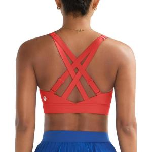 image:imageRUNNING GIRL High Support Sports Bras for Women High Impact Running Adjustable Sports Bra Molded Cup Strappy Sports BrasRed