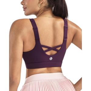 image:imageRUNNING GIRL Sports Bras for Women High Support Adjustable Straps High Impact Sports Bras with Sewn in Pads Workout BraDeep Purple