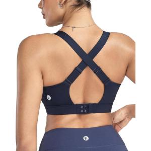 image:imageRUNNING GIRL Sports Bras for Women High Support Adjustable Straps Hook Back Sports Bras for Women with Sewn in PadsNavy Blue