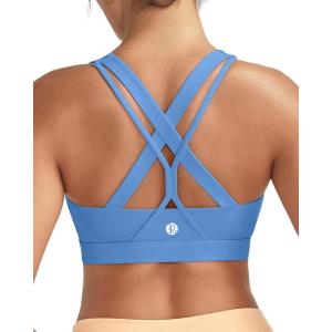 image:imageRUNNING GIRL Sports Bras for WomenSeamless Strappy Sports Bra High Support Crisscross Back with Removable Pads1blue