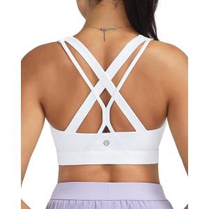 image:imageRUNNING GIRL Sports Bras for WomenSeamless Strappy Sports Bra High Support Crisscross Back with Removable Pads1white