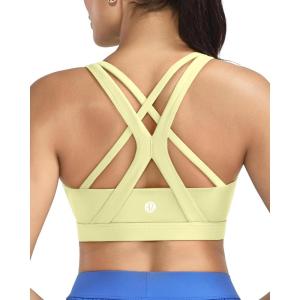 image:imageRUNNING GIRL Sports Bras for WomenSeamless Strappy Sports Bra High Support Crisscross Back with Removable PadsAelectric Lemon