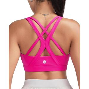 image:imageRUNNING GIRL Sports Bras for WomenSeamless Strappy Sports Bra High Support Crisscross Back with Removable PadsAsonic Pink