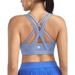 image:imageRUNNING GIRL Sports Bras for WomenSeamless Strappy Sports Bra High Support Crisscross Back with Removable PadsBlue