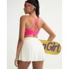 image:imageRUNNING GIRL Sports Bras for WomenStrappy Crisscross Back Padded Low Impact Running Sports Bra with Removable CupsAbright Pink