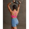 image:imageRUNNING GIRL Sports Bras for WomenStrappy Crisscross Back Padded Low Impact Running Sports Bra with Removable CupsAbright Pink